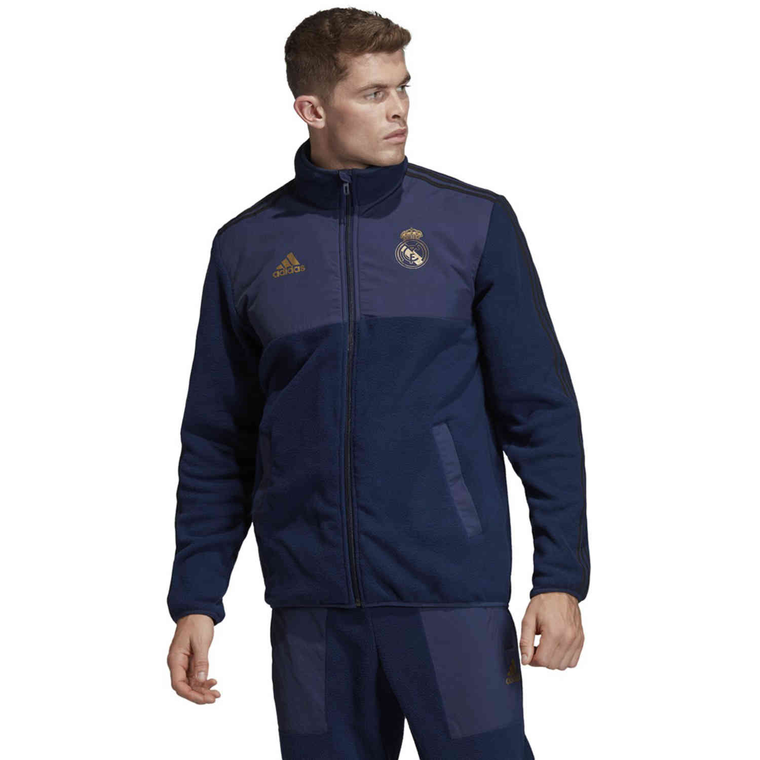 adidas Real Madrid Fleece Jacket - Night Indigo/Black/Dark Football ...