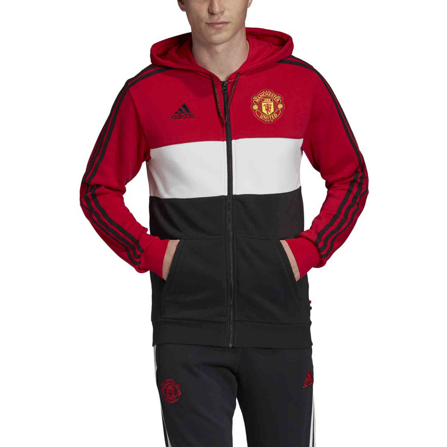 adidas red white and black jacket