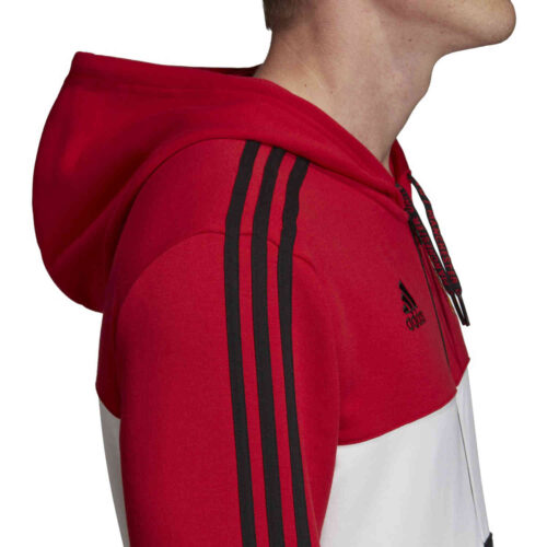 adidas Manchester United Full Zip Hoodie – Real Red/White/Black