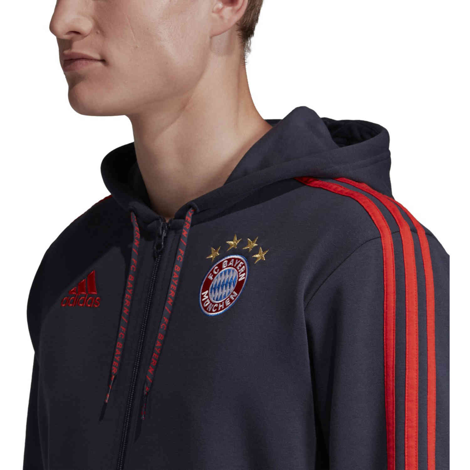 adidas Bayern Munich Full Hoodie - Trace Blue -