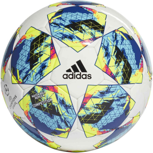 adidas UCL Finale Competition Match Soccer Ball – White & Black with Hi-Res Red with Silver Metallic