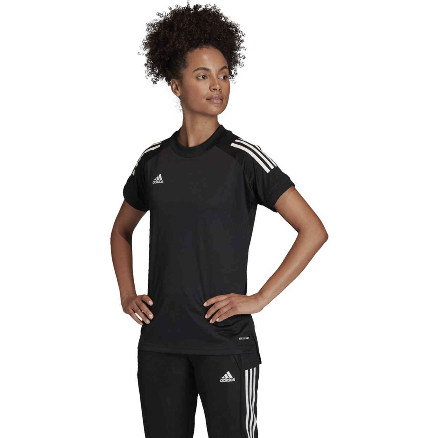 Womens adidas Condivo 20 Training Jersey - Black/White - SoccerPro
