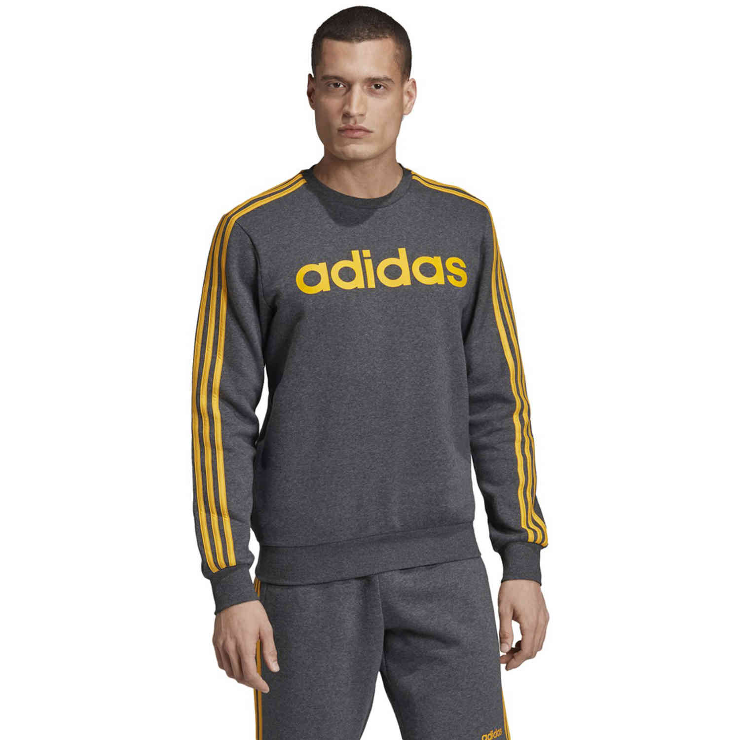 light bulb Finite Perfervid adidas Essentials Lifestyle 3-Stripes Fleece Crew - Dark Grey Heather/Active Gold - SoccerPro light bulb Finite Perfervid adidas Essentials Lifestyle 3-Stripes Fleece Crew - Dark Grey Heather/Active Gold - SoccerPro