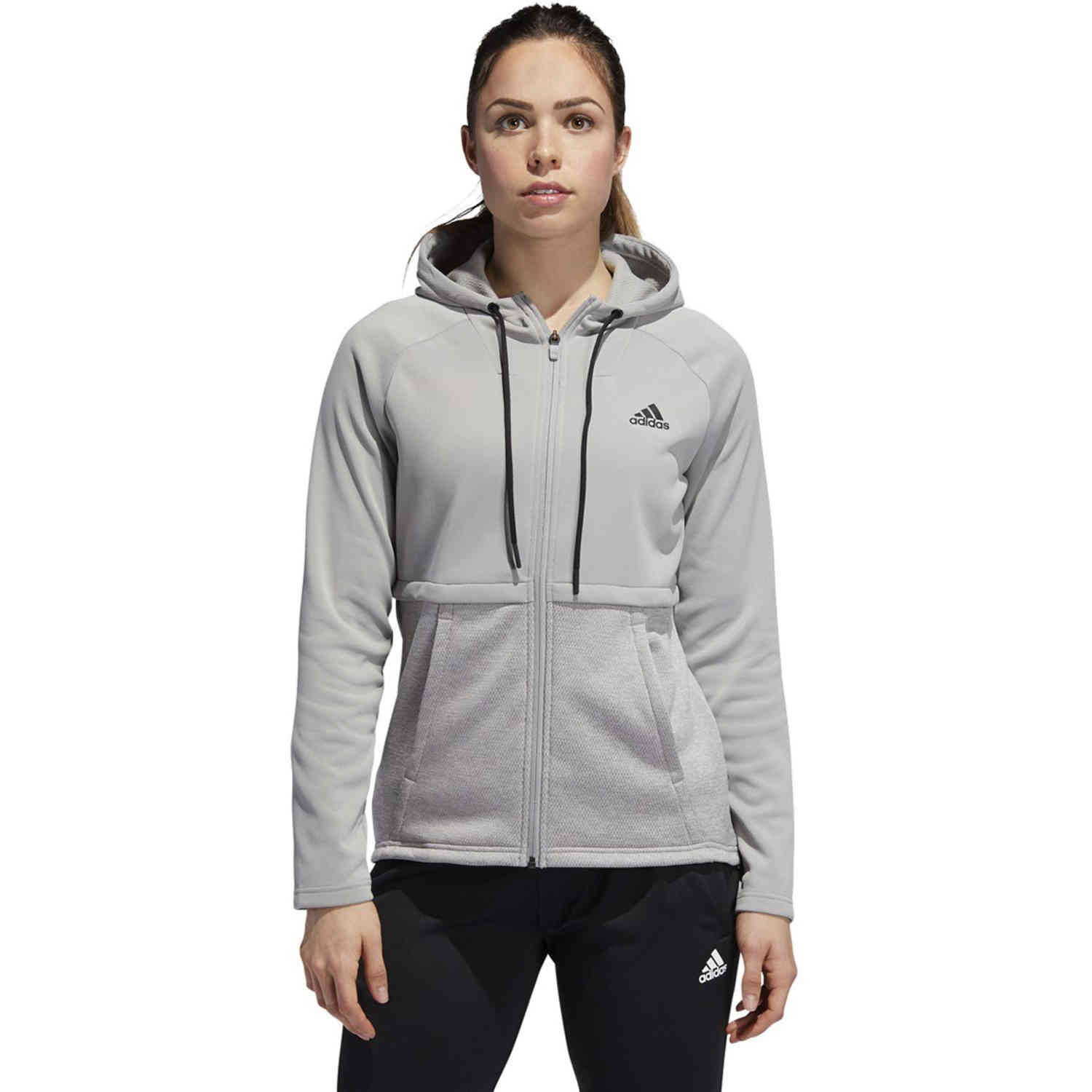 adidas black zip up jacket women's