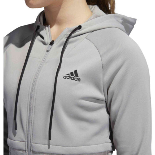 Womens adidas Team Issue Lifestyle Full-zip Hoodie – MGH Solid Grey