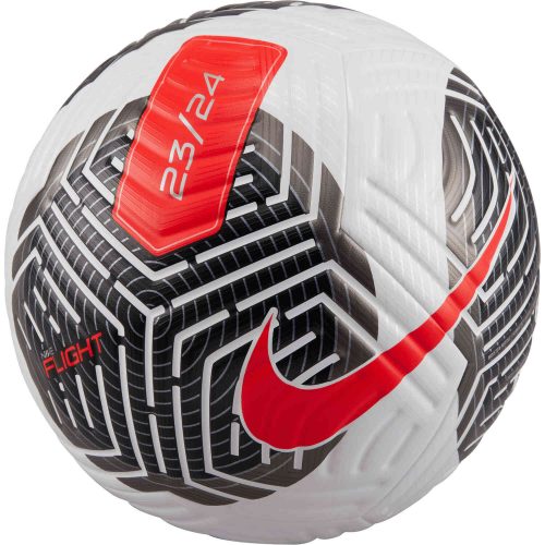 Nike Flight Soccer Ball – White & Black with Bright Crimson