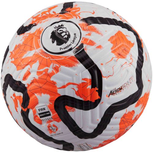 Nike Premier League Flight Official Match Soccer Ball – White & Total Orange with Black