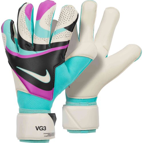 Nike Vapor Grip3 Goalkeeper Gloves – Black & Hyper Turq with Rush Fuschia with White