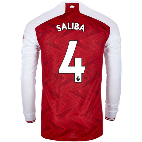 2020/21 adidas Willian Saliba Arsenal Home L/S Stadium Jersey