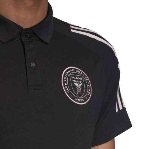 adidas Inter Miami Polo – Black/Clear Pink