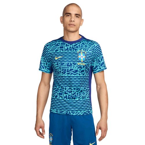 Nike Brazil Academy Pre-match Top – Lt Retro/Deep Royal Blue Dynamic Yellow