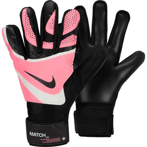 Kids Nike Match Goalkeeper Training Goalkeeper Gloves – Black & Sunset Pulse with Black