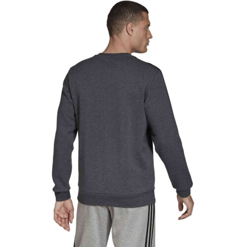 adidas Essentials Lifestyle 3-Stripes Fleece Crew – Dark Grey Heather