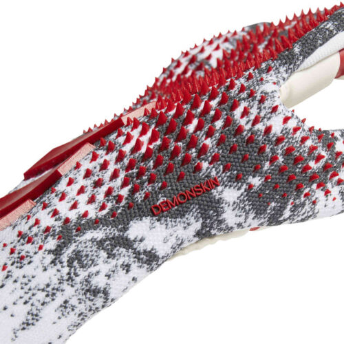 adidas Manuel Neuer Predator Pro Negative Cut Goalkeeper Gloves – White & Black with Active Red