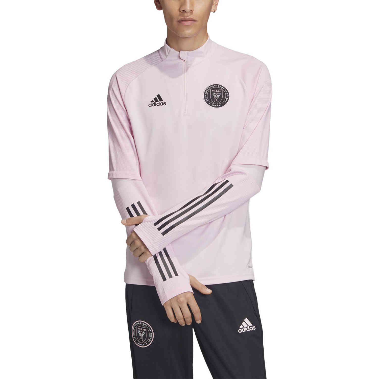 adidas Inter Miami Training Top - Clear Pink/Black - SoccerPro