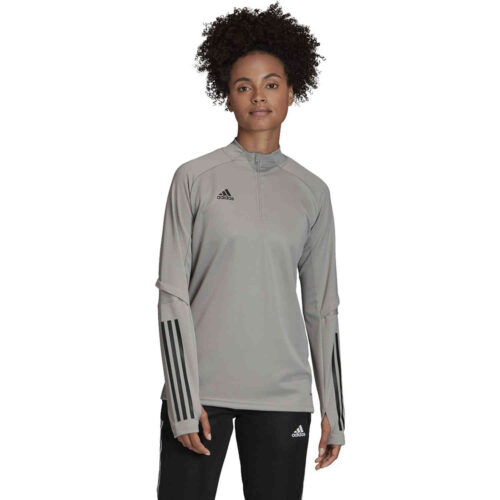 Womens adidas Condivo 20 1/4 zip Training Top – Team Mid Grey