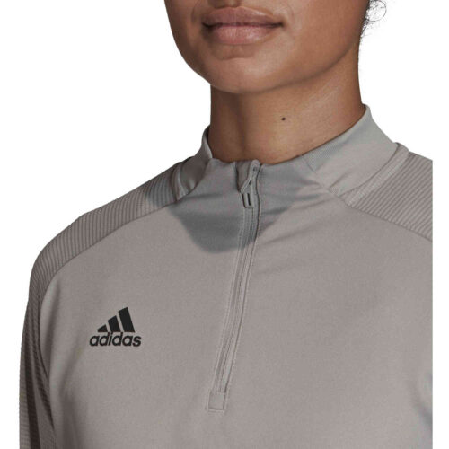 Womens adidas Condivo 20 1/4 zip Training Top – Team Mid Grey