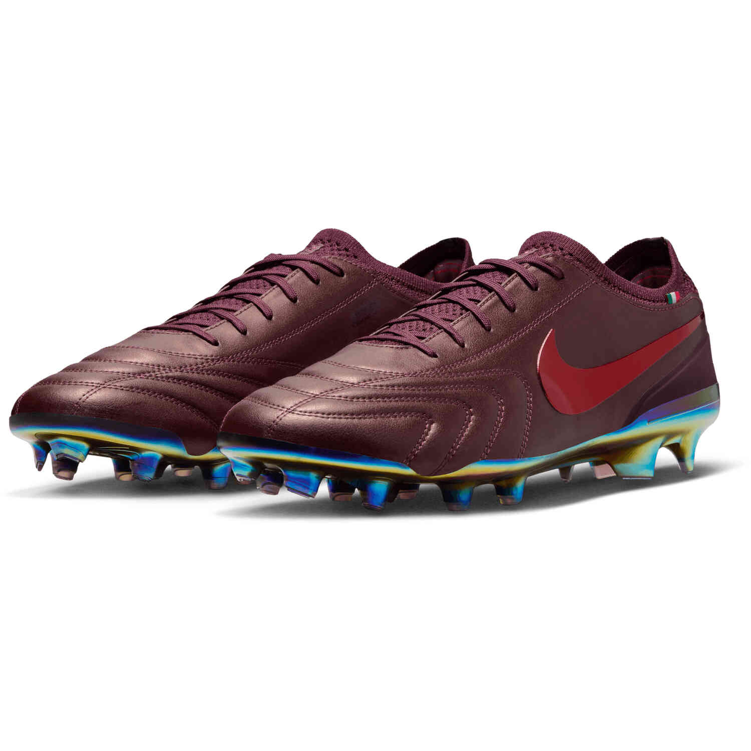 Nike Tiempo Legend 10 Elite LUXE FG Firm Ground - Port Wine/Bright Crimson  - SoccerPro