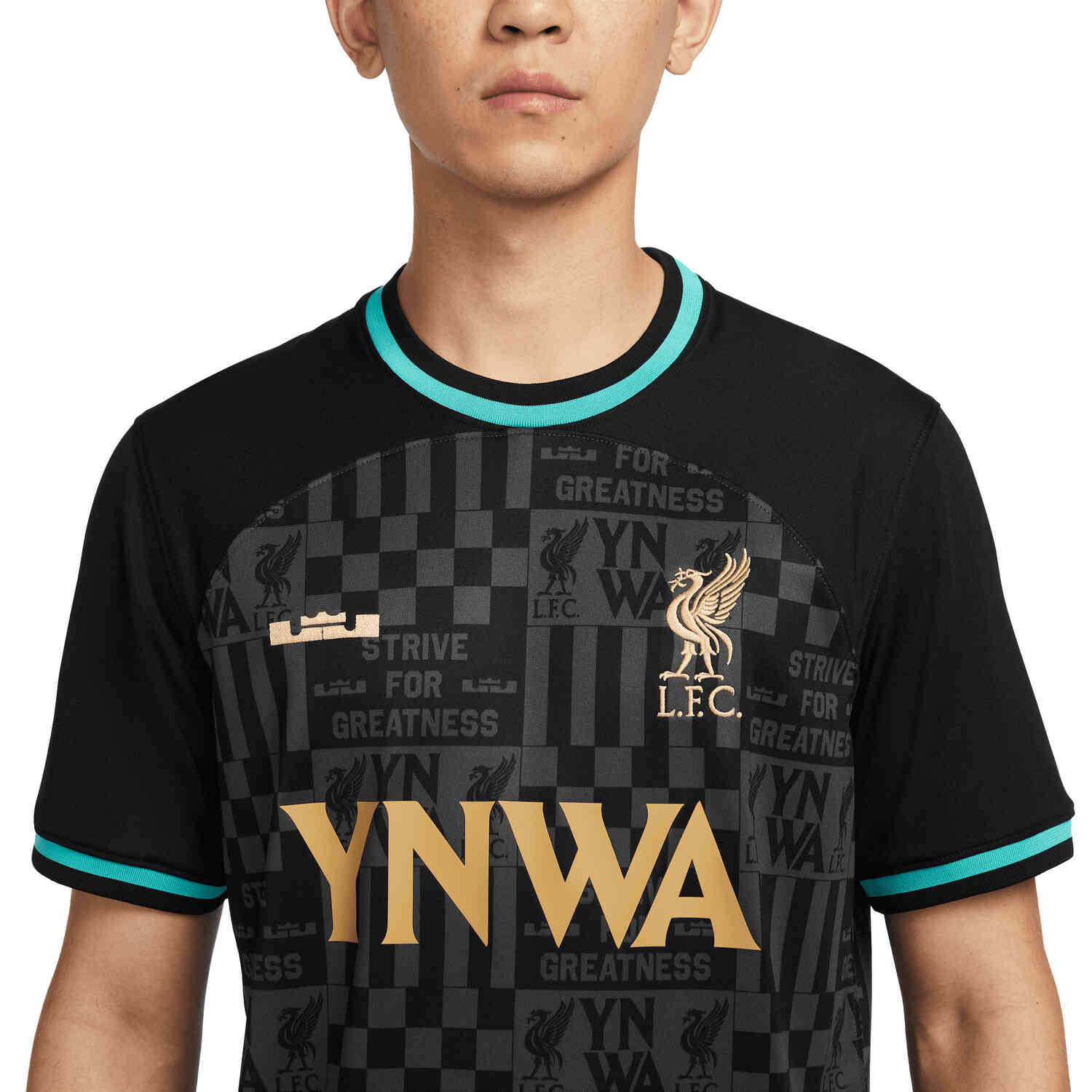 Liverpool black and gold nike kit top