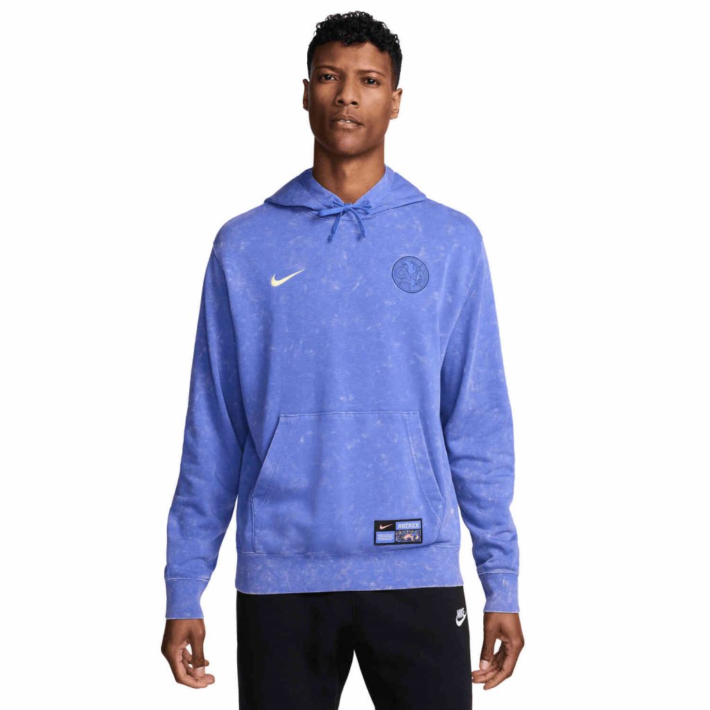 Nike Club America 3rd NSW Club Hoodie Medium Blue Lemon Chiffon SoccerPro