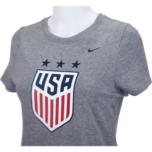 Girls Nike USWNT Crest Tee – Dark Grey Heather