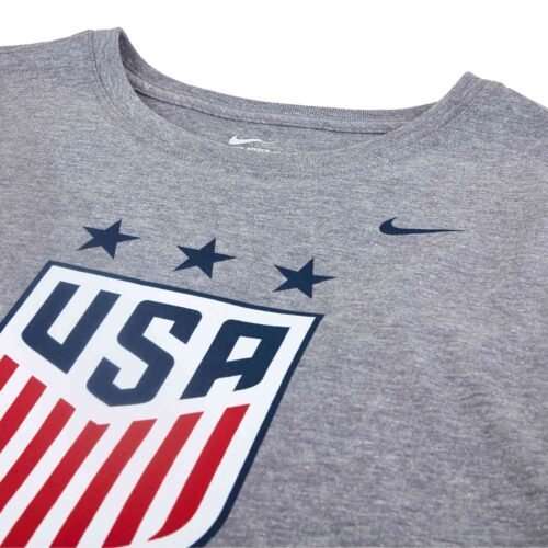 Girls Nike USWNT Crest Tee – Dark Grey Heather