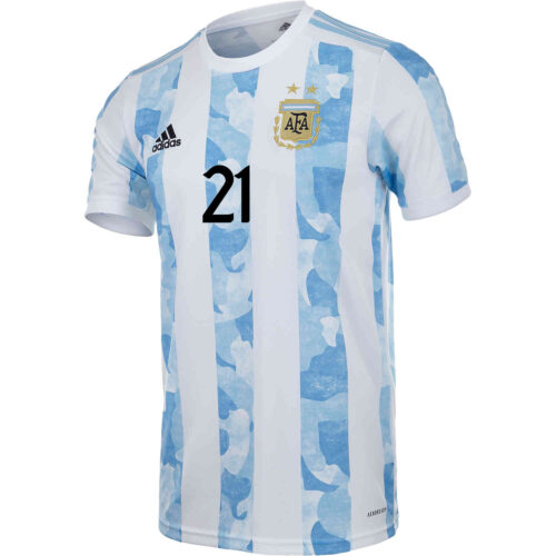 2021 Kids adidas Paulo Dybala Argentina Home Jersey