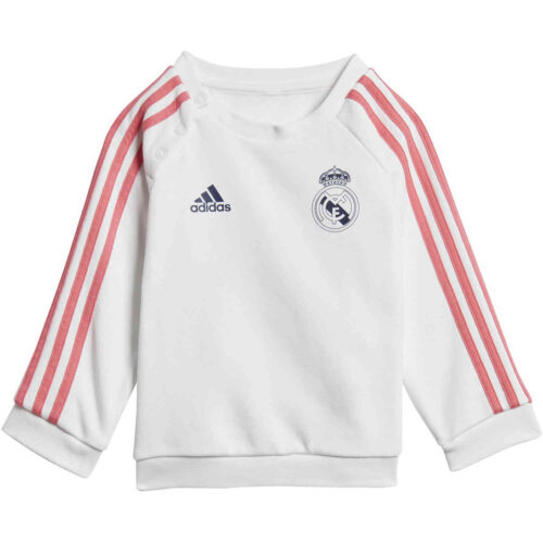 Infants adidas Real Madrid 3-Stripes Jogger – White/Dark Blue