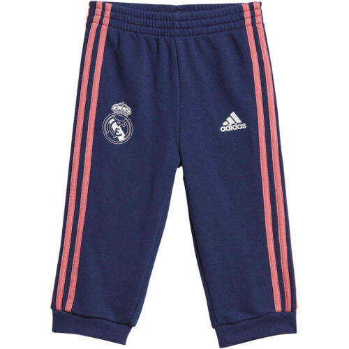 Infants adidas Real Madrid 3-Stripes Jogger – White/Dark Blue