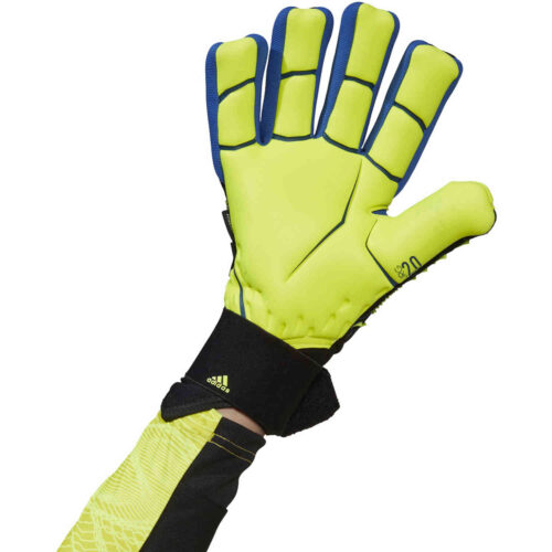 adidas Predator Pro Ultimate Fingersave Negative Cut Goalkeeper Gloves – Black & Team Royal with Solar Yellow