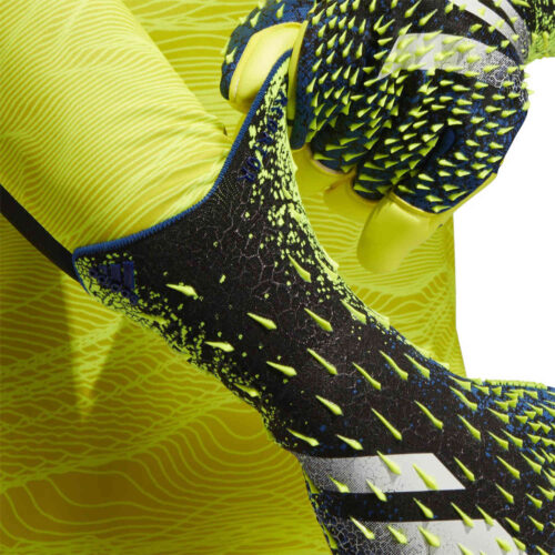 adidas Predator Pro Hybrid Cut Goalkeeper Gloves – Black & Team Royal with Solar Yellow