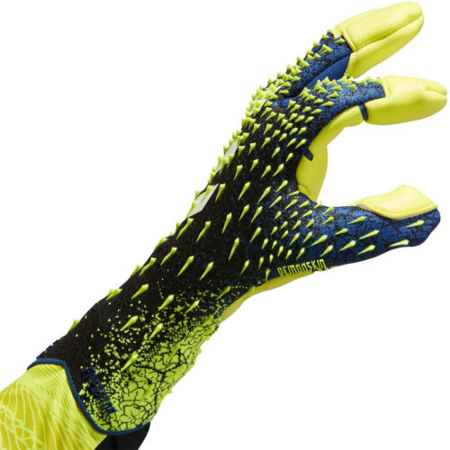 adidas Predator Pro Hybrid Cut Goalkeeper Gloves – Black & Team Royal with Solar Yellow