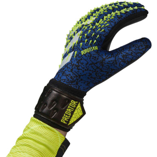 adidas Predator League Negative Cut Goalkeeper Gloves – Black & Team Royal with Solar Yellow