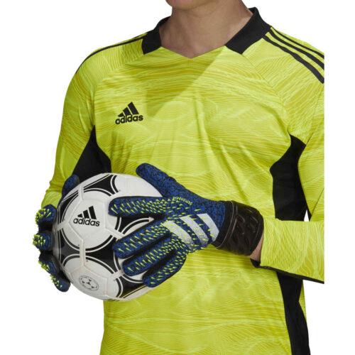 adidas Predator League Negative Cut Goalkeeper Gloves – Black & Team Royal with Solar Yellow