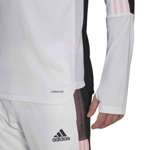 adidas Human Race Juventus 1/4 zip Training Top – White/Black