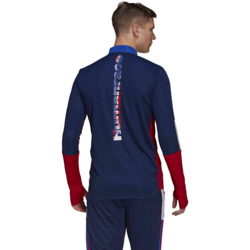 adidas Human Race Bayern Munich 1/4 zip Training Top – FCB True Red/Dark Blue