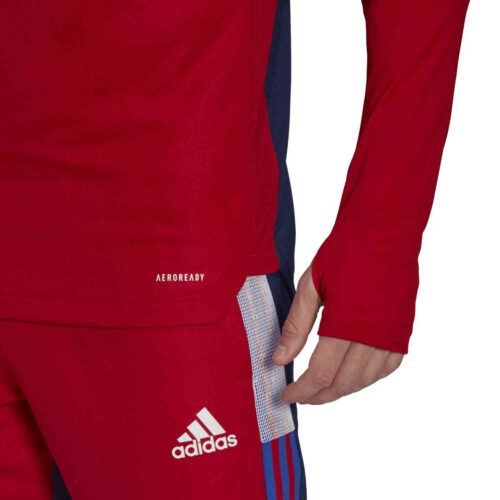 adidas Human Race Bayern Munich 1/4 zip Training Top – FCB True Red/Dark Blue