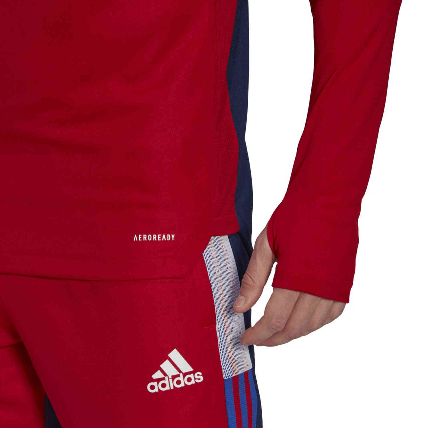 adidas Human Race Bayern 1/4 Training Top FCB True Red/Dark Blue - SoccerPro