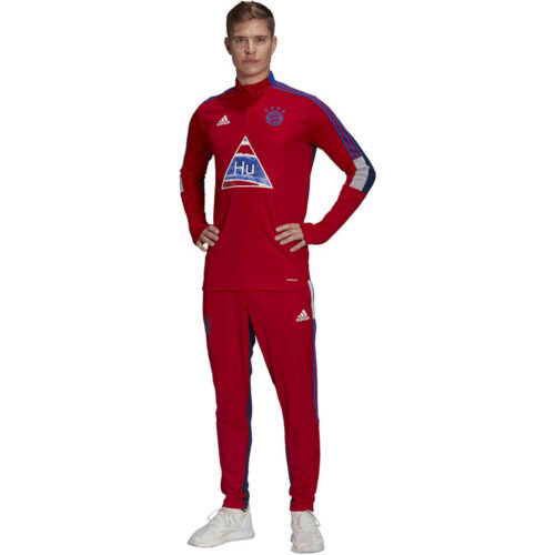 adidas Human Race Bayern Munich 1/4 zip Training Top – FCB True Red/Dark Blue