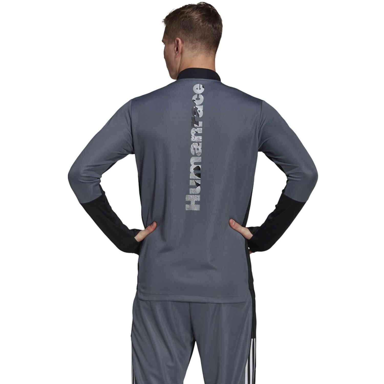 adidas Human Race Real Madrid 1 4 zip Training Top Black Onix
