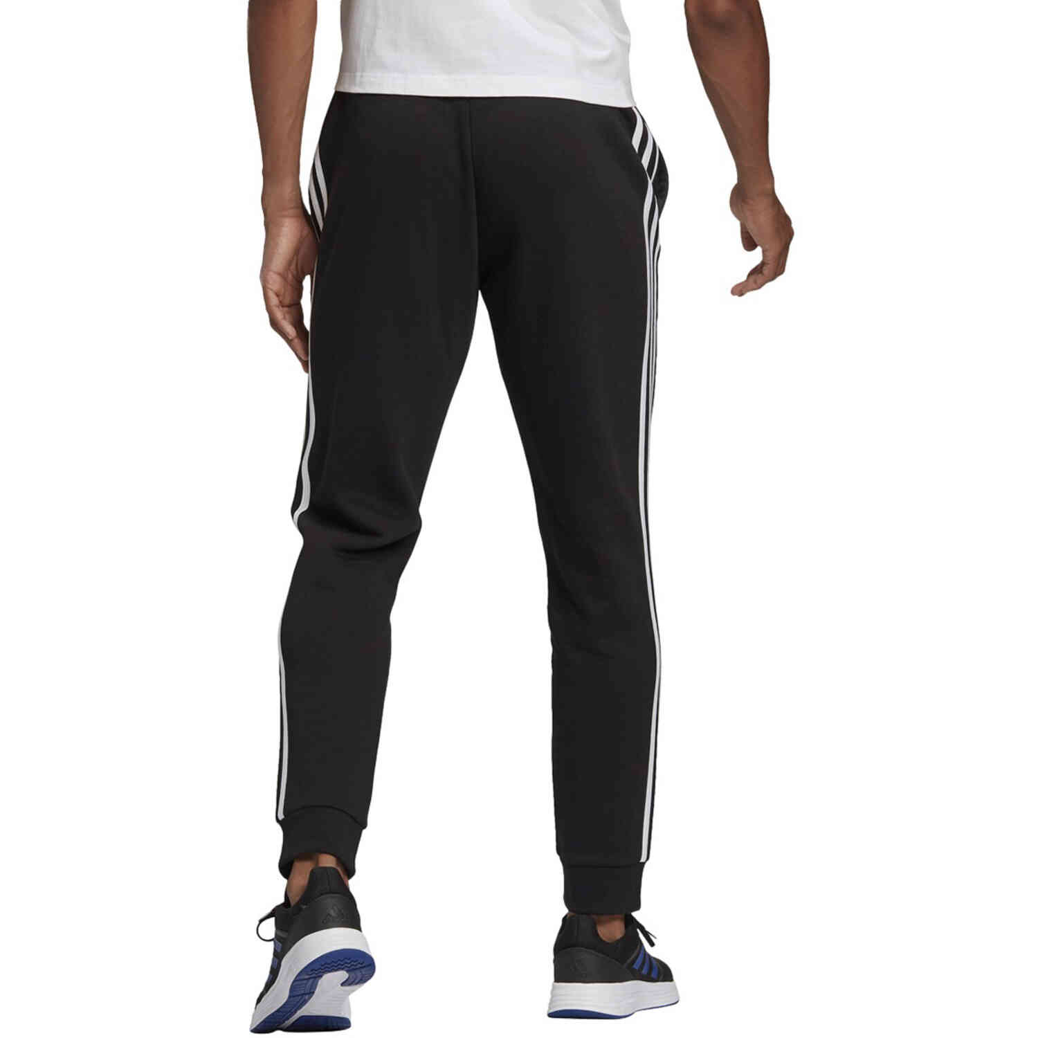 verlegen scheerapparaat magie adidas Essentials Fleece Tapered Cuff Pants - Black/White - SoccerPro
