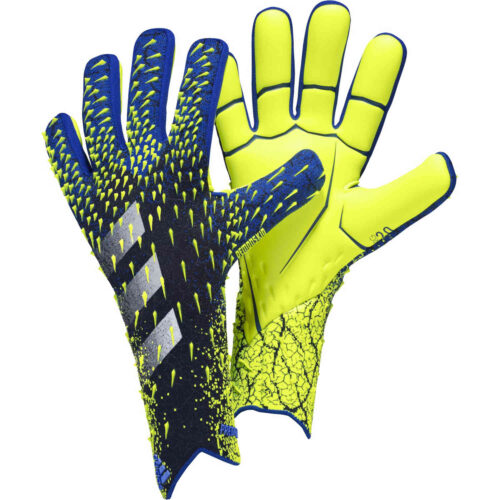 adidas Predator Pro Negative Cut Goalkeeper Gloves – Black & Royal Blue with Solar Yellow with White