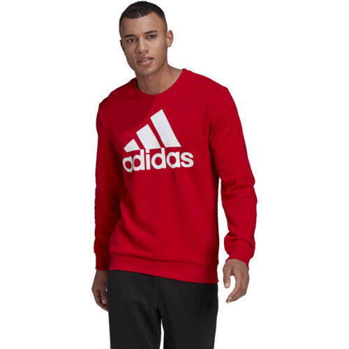 adidas Fleece Logo Sweatshirt – Scarlet/White