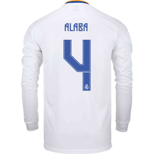 2021/22 adidas David Alaba Real Madrid L/S Home Jersey
