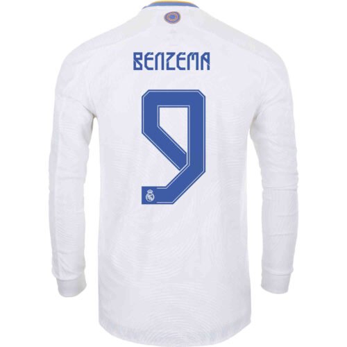 2021/22 adidas Karim Benzema Real Madrid L/S Home Authentic Jersey