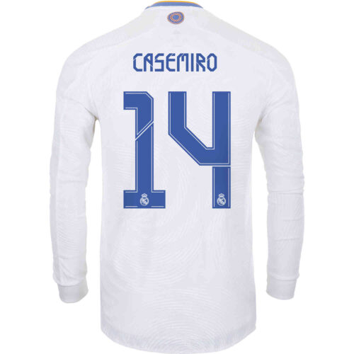 2021/22 adidas Casemiro Real Madrid L/S Home Authentic Jersey