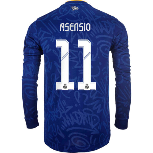 2021/22 adidas Marco Asensio Real Madrid L/S Away Authentic Jersey