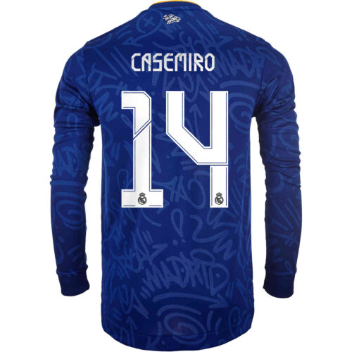 2021/22 adidas Casemiro Real Madrid L/S Away Authentic Jersey