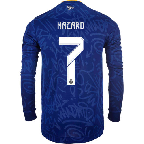 2021/22 adidas Eden Hazard Real Madrid L/S Away Authentic Jersey