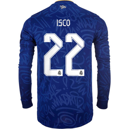 2021/22 adidas Isco Real Madrid L/S Away Authentic Jersey